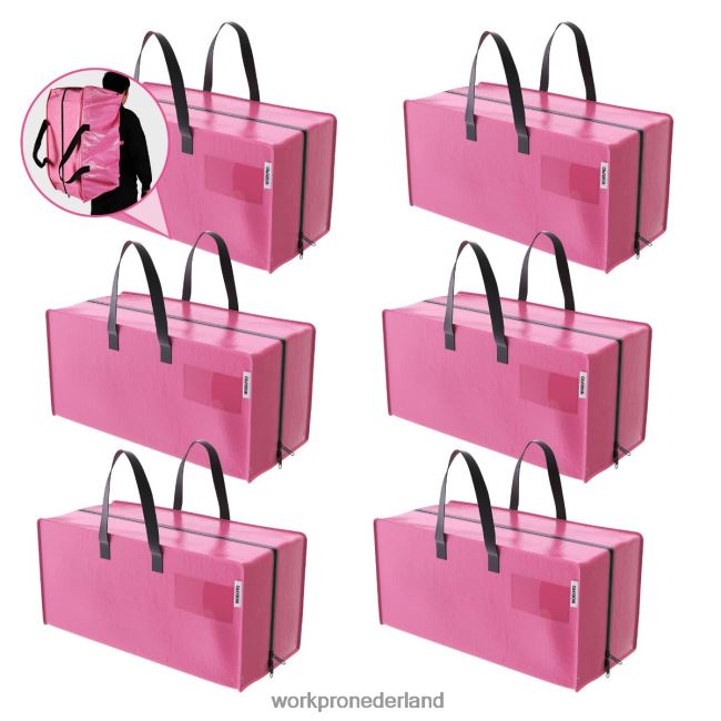 opslag WORKPRO 6-pack extra grote transporttassen voor zwaar gebruik, met ritssluitingen en handgrepen, rugzakriemen roze blauw 4NVZH8142 opslag WORKPRO 6-pack extra grote transporttassen voor zwaar gebruik, met ritssluitingen en handgrepen, rugzakriemen roze blauw 4NVZH8142